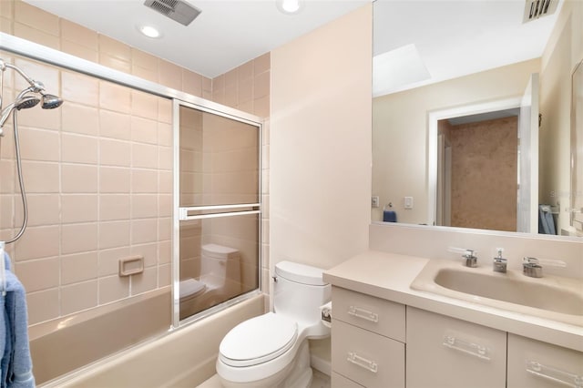 546A Beach Rd Unit A544, Sarasota, FL 34242 - bathroom with vanity, bath / shower combo with glass door, and recessed lighting