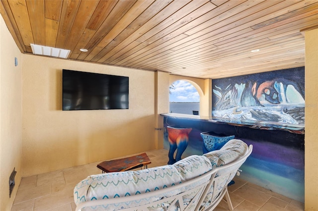309 Ringling Point Dr, Sarasota, FL 34234 - cinema room with wood ceiling