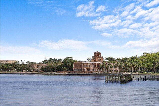 309 Ringling Point Dr, Sarasota, FL 34234 - water view featuring a boat dock