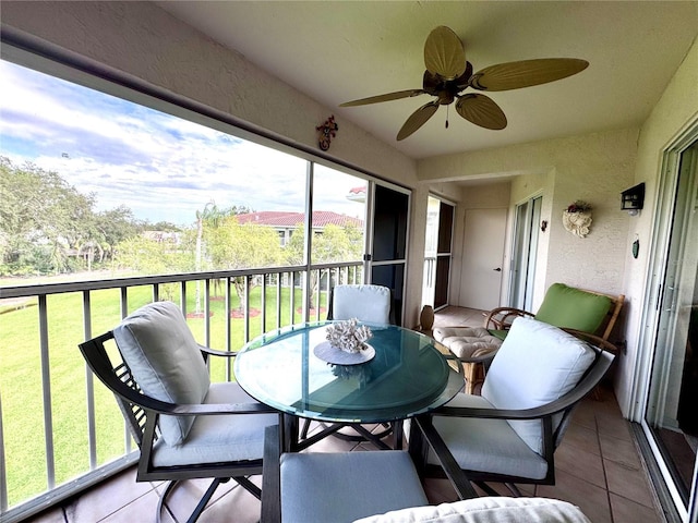 6505 Stone River Rd Unit 309, Bradenton, FL 34203 - sunroom with a ceiling fan