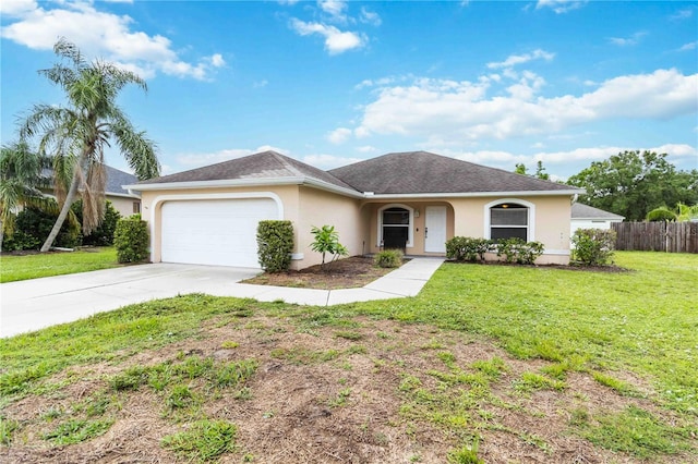 4649 72nd Ct E, Bradenton, FL 34203 - ranch-style home with stucco siding, an attached garage, and concrete driveway