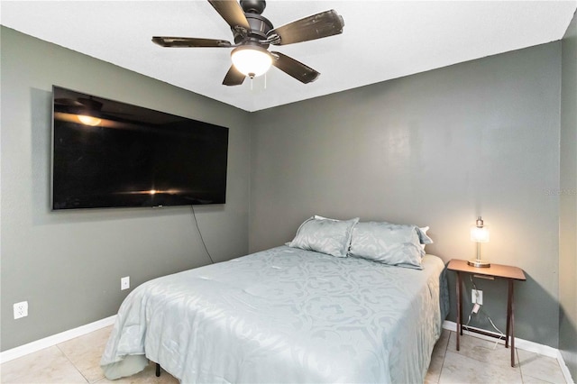 4649 72nd Ct E, Bradenton, FL 34203 - bedroom featuring tile patterned flooring and a ceiling fan