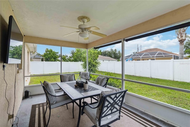 4649 72nd Ct E, Bradenton, FL 34203 - sunroom with ceiling fan and healthy amount of natural light