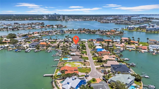 8001 13th Ave S, Saint Petersburg, FL 33707 - drone / aerial view of a large body of water and a marina