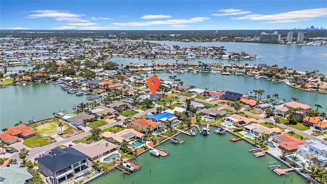 8001 13th Ave S, Saint Petersburg, FL 33707 - aerial view of residential area featuring a large body of water