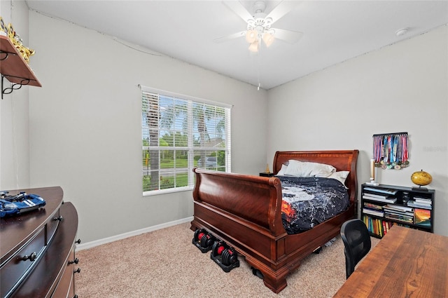 4654 Claremont Park Dr, Bradenton, FL 34211 - bedroom featuring an office area, carpet flooring, and a ceiling fan