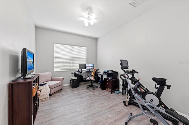 4654 Claremont Park Dr, Bradenton, FL 34211 - office featuring wood finished floors and ceiling fan