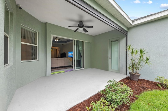 4654 Claremont Park Dr, Bradenton, FL 34211 - view of patio / terrace with a ceiling fan