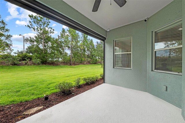 4654 Claremont Park Dr, Bradenton, FL 34211 - view of patio / terrace with ceiling fan