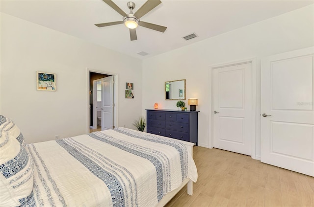 3602 Secret Stroll Dr, Sarasota, FL 34240 - bedroom featuring light wood-style flooring and ceiling fan