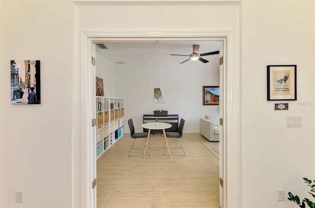 3602 Secret Stroll Dr, Sarasota, FL 34240 - dining room featuring a ceiling fan and light wood-type flooring