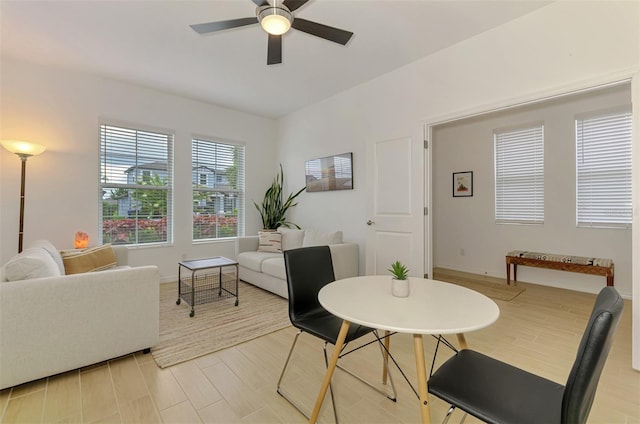 3602 Secret Stroll Dr, Sarasota, FL 34240 - dining area featuring ceiling fan and baseboards