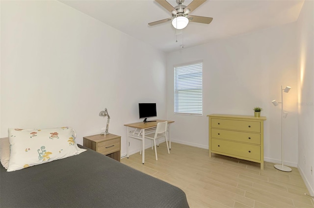 3602 Secret Stroll Dr, Sarasota, FL 34240 - bedroom featuring light wood-style flooring and ceiling fan