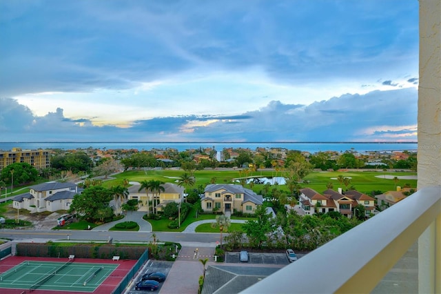 1000 Longboat Club Rd Unit 1105, Longboat Key, FL 34228 - aerial view at dusk of a water view and view of golf course