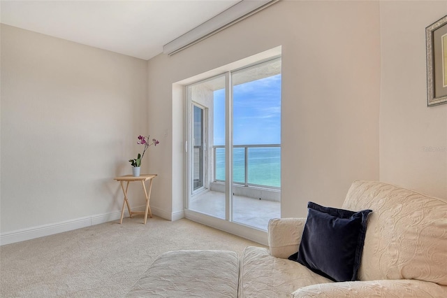 1000 Longboat Club Rd Unit 1105, Longboat Key, FL 34228 - living area featuring carpet flooring and baseboards