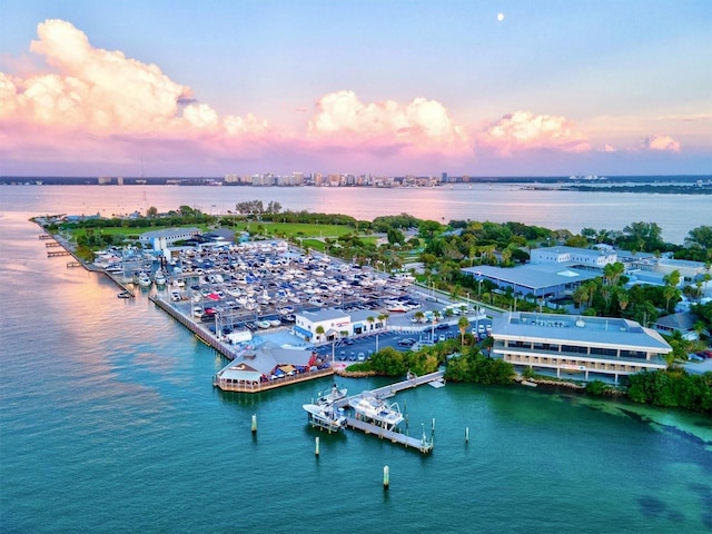 1000 Longboat Club Rd Unit 1105, Longboat Key, FL 34228 - aerial view at dusk of a water view