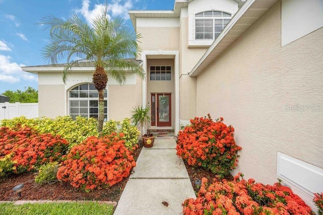 4127 Middle River Ter, Ellenton, FL 34222 - doorway to property featuring stucco siding