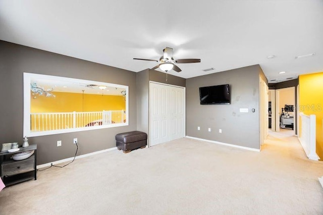 4127 Middle River Ter, Ellenton, FL 34222 - unfurnished bedroom featuring carpet floors, a closet, and a ceiling fan