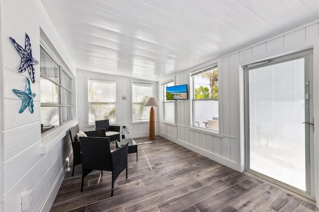 441 62nd St, Holmes Beach, FL 34217 - sunroom / solarium featuring wood finished floors and a wooden deck