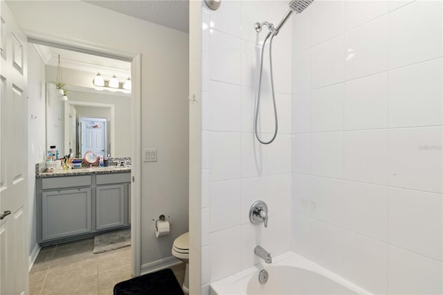 731 116th Ct NE, Bradenton, FL 34212 - bathroom with vanity, bathtub / shower combination, and tile patterned floors