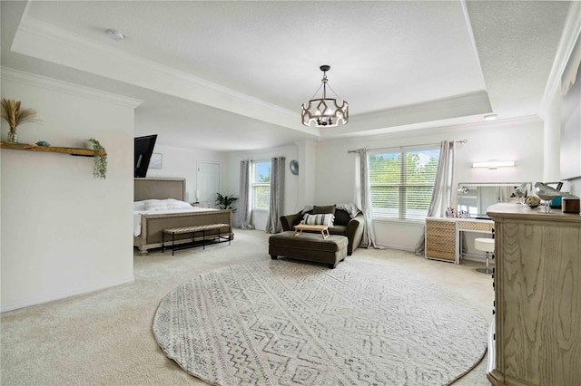 731 116th Ct NE, Bradenton, FL 34212 - carpeted bedroom featuring ornamental molding and a raised ceiling