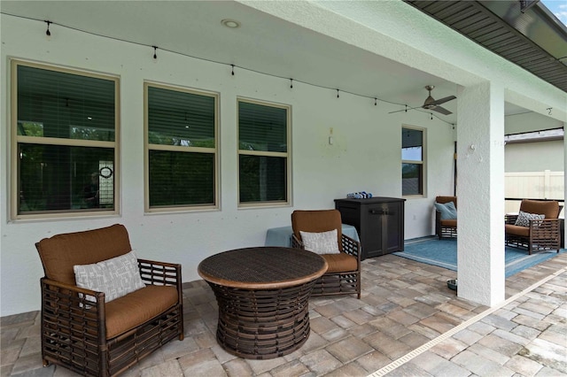 731 116th Ct NE, Bradenton, FL 34212 - view of patio / terrace featuring ceiling fan