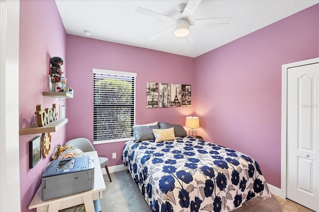 12641 Coastal Breeze Way, Bradenton, FL 34211 - carpeted bedroom with baseboards and a ceiling fan