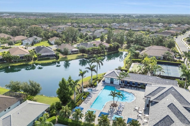 12641 Coastal Breeze Way, Bradenton, FL 34211 - aerial view of residential area featuring a pool area and a nearby body of water