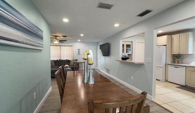 3614 29th Ave W, Bradenton, FL 34205 - dining space featuring ceiling fan and recessed lighting