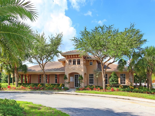 280 Dahlia Ct, Bradenton, FL 34212 - view of front of property with stucco siding and a tiled roof