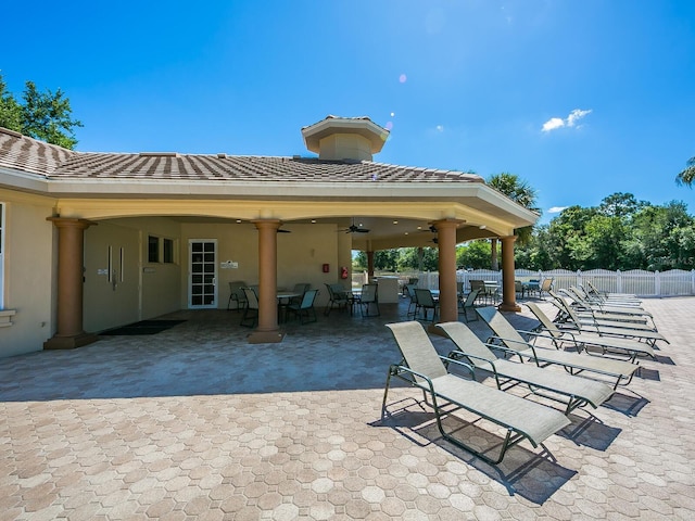 280 Dahlia Ct, Bradenton, FL 34212 - view of patio featuring a ceiling fan