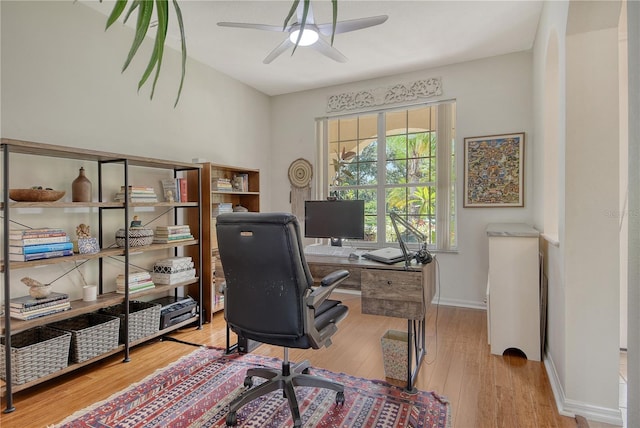 730 137th St NE, Bradenton, FL 34212 - office space with ceiling fan and light wood-type flooring