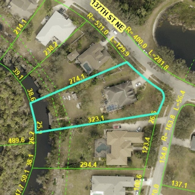 730 137th St NE, Bradenton, FL 34212 - aerial overview of property's location with property boundaries highlighted