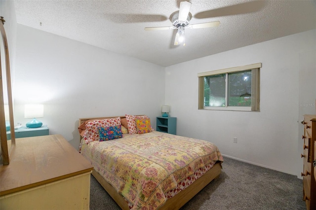 1208 Francis Ave, Sarasota, FL 34232 - carpeted bedroom with a ceiling fan and a textured ceiling