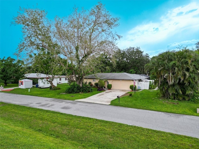 1208 Francis Ave, Sarasota, FL 34232 - view of front of home featuring an attached garage, driveway, and a front yard