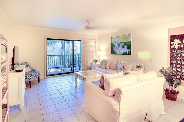 2039 Gulf Of Mexico Dr Unit G3-207, Longboat Key, FL 34228 - living area with crown molding and light tile patterned floors