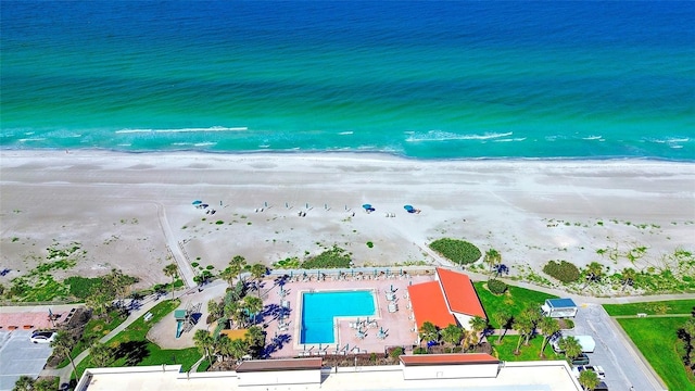 2039 Gulf Of Mexico Dr Unit G3-207, Longboat Key, FL 34228 - drone / aerial view of waterfront with a beach and a pool