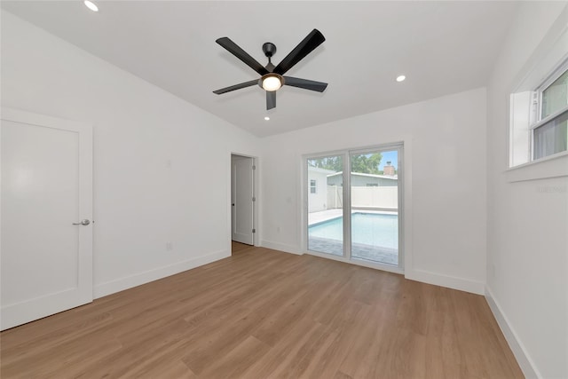 4515 19th Ave W, Bradenton, FL 34209 - empty room with light wood finished floors, ceiling fan, and recessed lighting