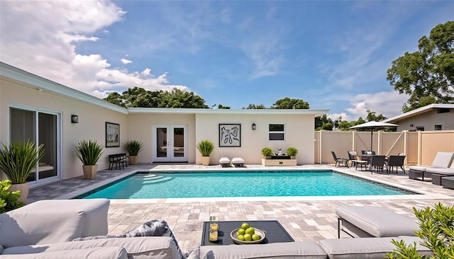 4515 19th Ave W, Bradenton, FL 34209 - view of pool featuring french doors, an outdoor hangout area, and a patio area