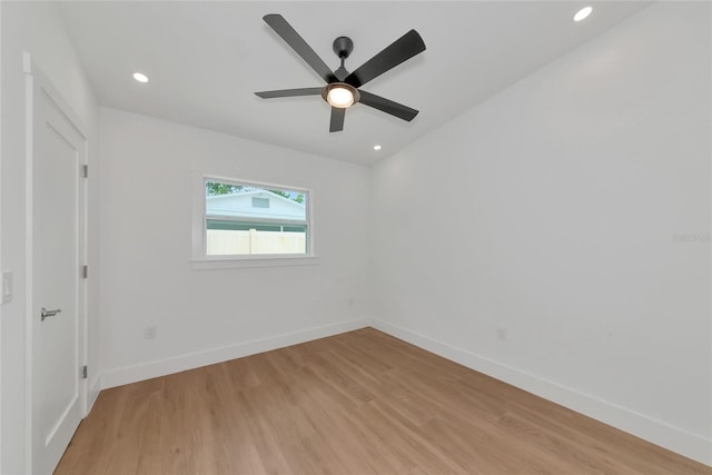 4515 19th Ave W, Bradenton, FL 34209 - unfurnished room featuring light wood finished floors, a ceiling fan, and recessed lighting