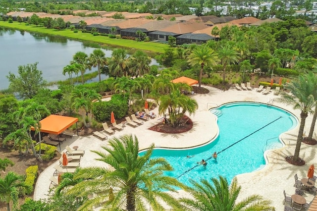 5596 Cantucci St, Nokomis, FL 34275 - community pool with a water view