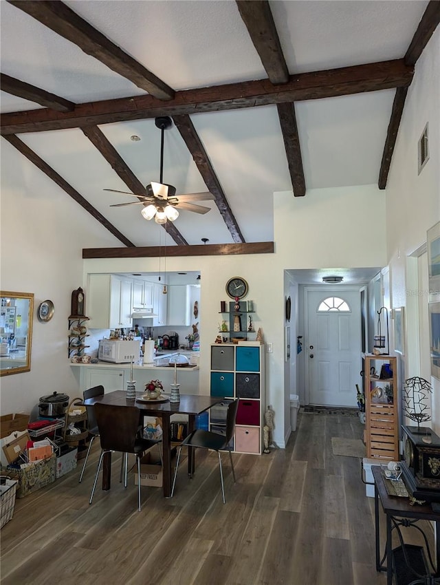 5231 Brassy Loop, North Port, FL 34287 - dining area featuring a ceiling fan and dark wood-type flooring