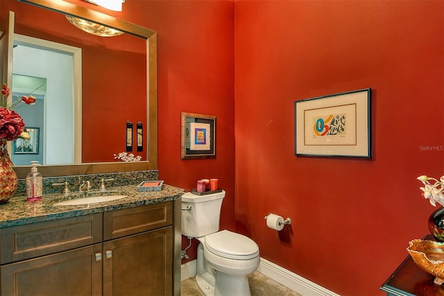 7638 Windy Hill Cv, Bradenton, FL 34202 - half bathroom featuring vanity and tile patterned flooring