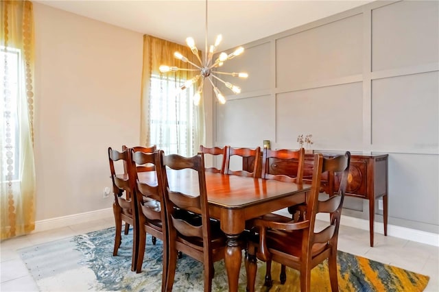 4044 Wisdom Trl, Land O Lakes, FL 34638 - tiled dining room featuring a chandelier
