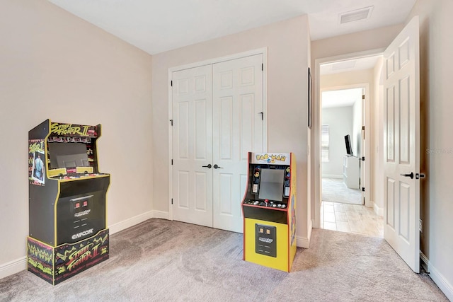 9215 Isabella Cir, Parrish, FL 34219 - rec room featuring carpet floors and baseboards