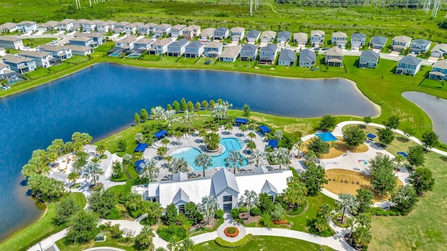 9215 Isabella Cir, Parrish, FL 34219 - aerial view of residential area with a nearby body of water and a pool area
