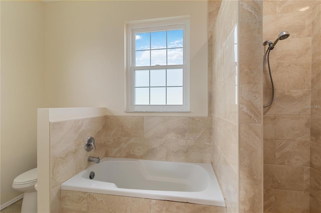 9410 71st Ave E, Palmetto, FL 34221 - bathroom featuring a garden tub and a tile shower