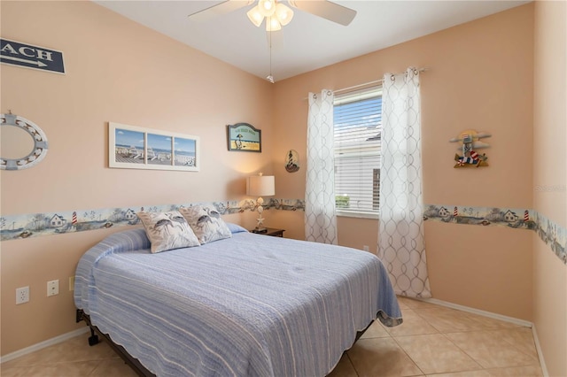 9410 71st Ave E, Palmetto, FL 34221 - tiled bedroom featuring baseboards and a ceiling fan