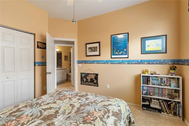 9410 71st Ave E, Palmetto, FL 34221 - bedroom featuring light tile patterned floors and a closet
