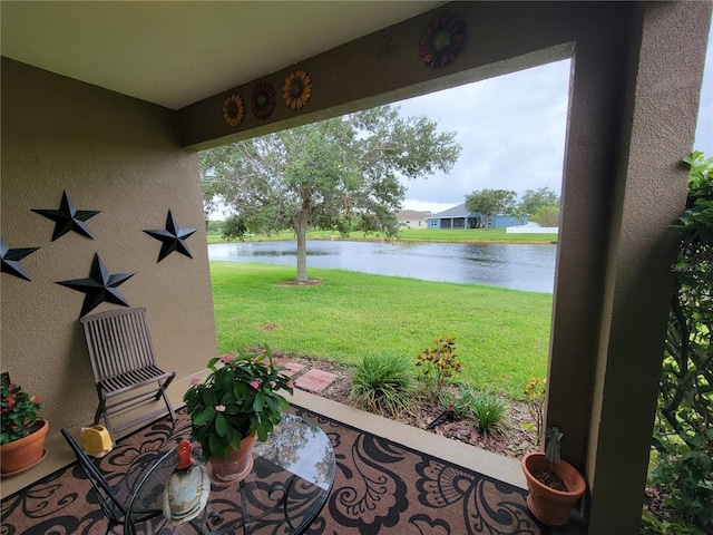 2819 47th St E, Palmetto, FL 34221 - view of patio / terrace featuring a water view